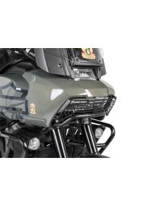 Headlight protector black with quick release fastener for Harley-Davidson RA1250 Pan America "OFFROAD USE ONLY"